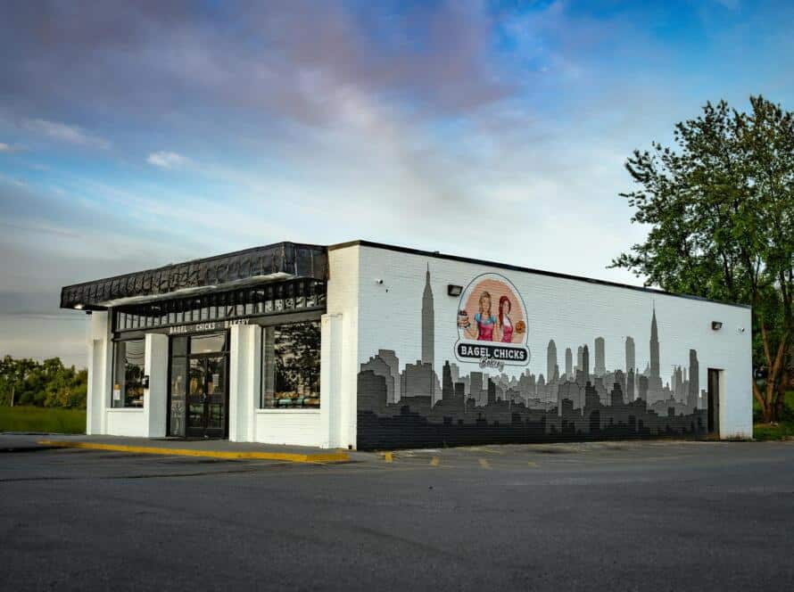 Exterior of Bagel Chicks bakery as it expands to Martinsburg with a new community-focused location